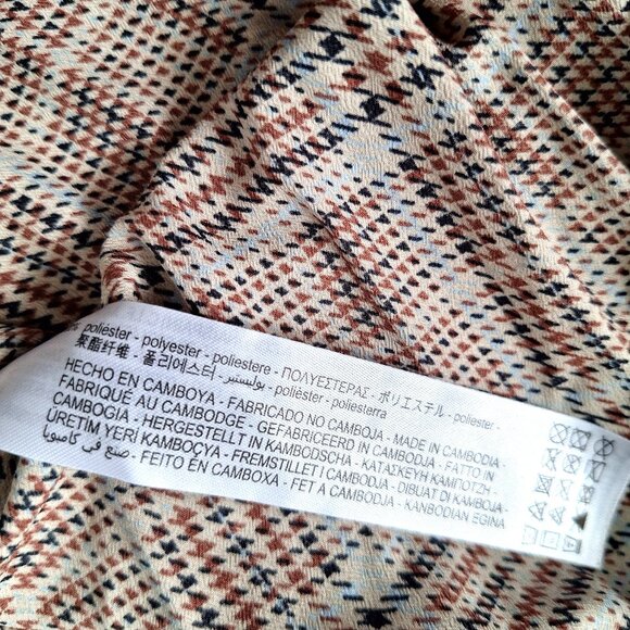 Zara Brown Plaid Flowy Blouse - Picture 8 of 13